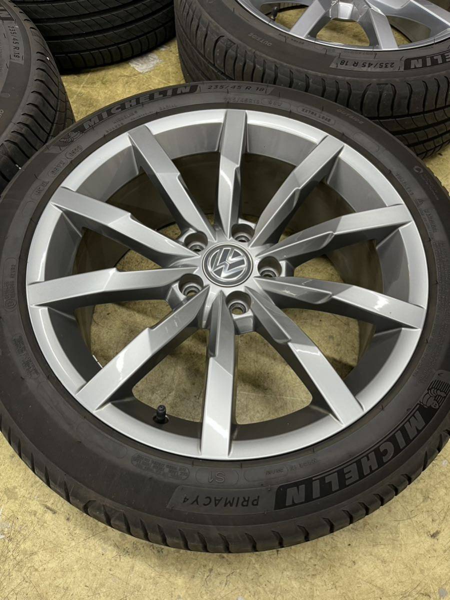 VW パサート　純正ホイール　ハイライン　18インチ　8J MICHELIN PRIMACY4 235/45R18 美品　バリ山_画像3