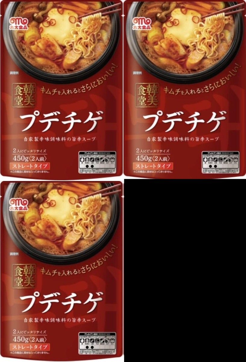 【450g×3個】【賞味期限2024年10月4日迄】丸大食品 韓美食堂 プデチゲ チゲの素 コチュジャンとにんにくの香りが豊かな味