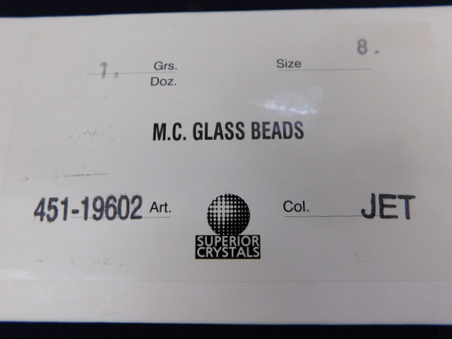 2236△未使用 ビーズ M.C.GLASS BEADS JET ジェット SUPERIOR CRYSTAL_画像3