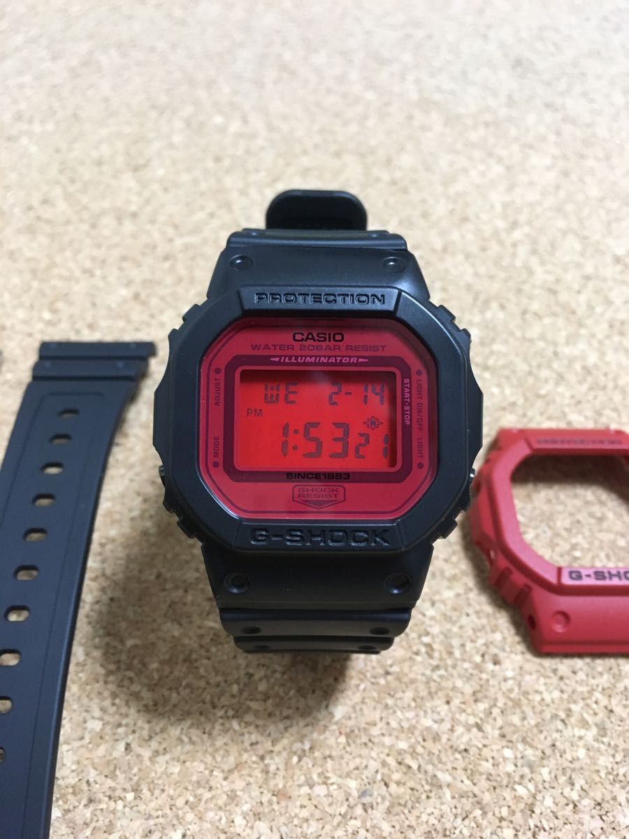 【希少・カスタム】カシオ G-shock Gショック／35周年 レッドアウト 限定／DW-5635C-4JR／35th 赤