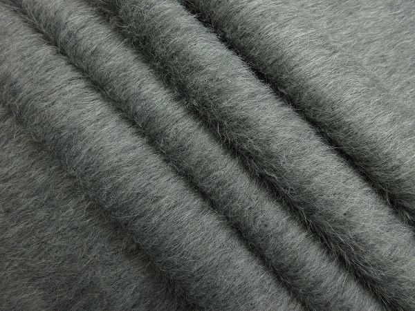 イタリア ウール混 モヘア コート ジャケット 厚地 巾148cm 長3m グレー [m436]_画像1