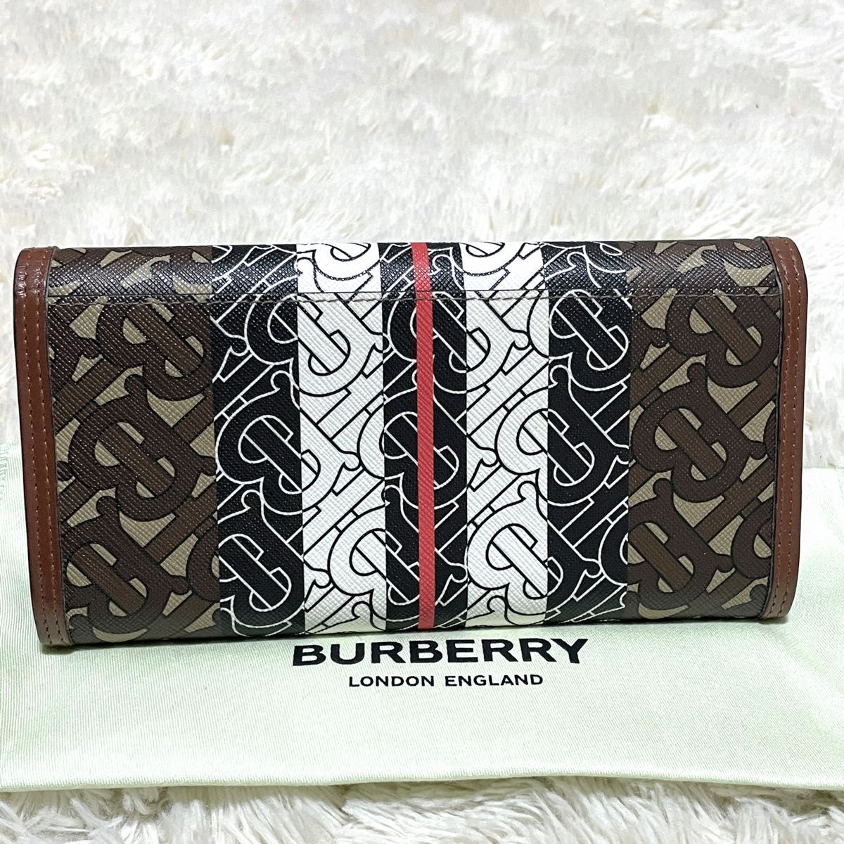 【極美品】BURBERRY バーバリー 長財布 二つ折り財布 TBロゴ モノグラム ブラウン