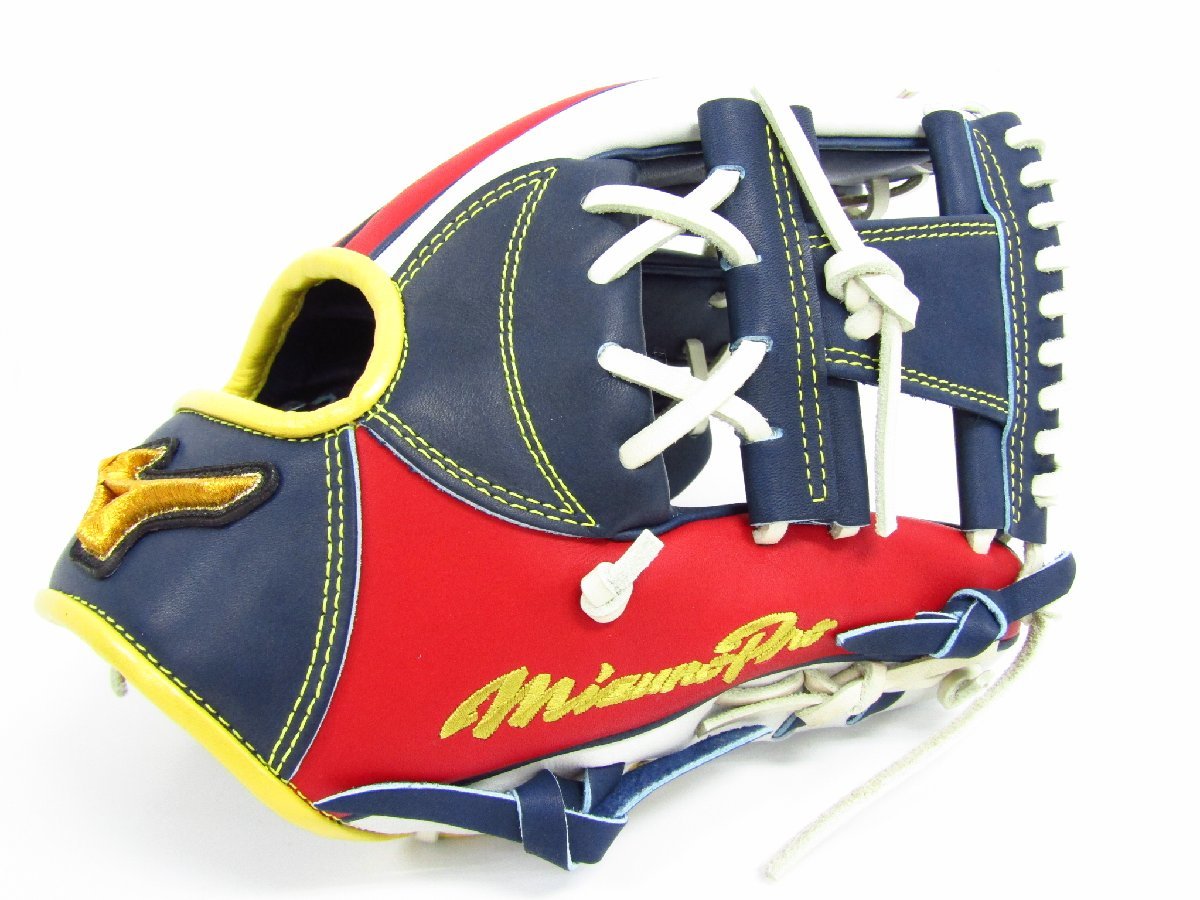 未使用 MIZUNO Pro ミズノ プロ 軟式 内野手用 オーダーグラブ WBC日本代表カラー 野球グローブ ▼SP7622_画像2