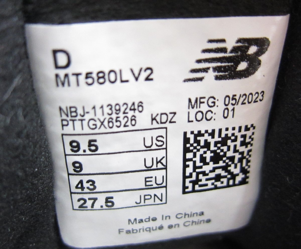 New Balance ニューバランスx Levis 580 MT580L-V2 SIZE:US9.5 27.5cm メンズ スニーカー 靴 □UT10999の画像6