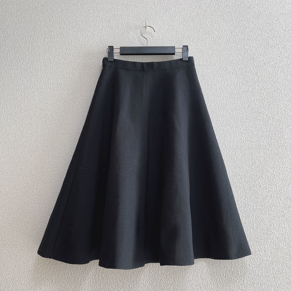 LE CIEL BLEU Le Ciel Bleu * knees under height knitted flair skirt 38 black * I Rene cfcl