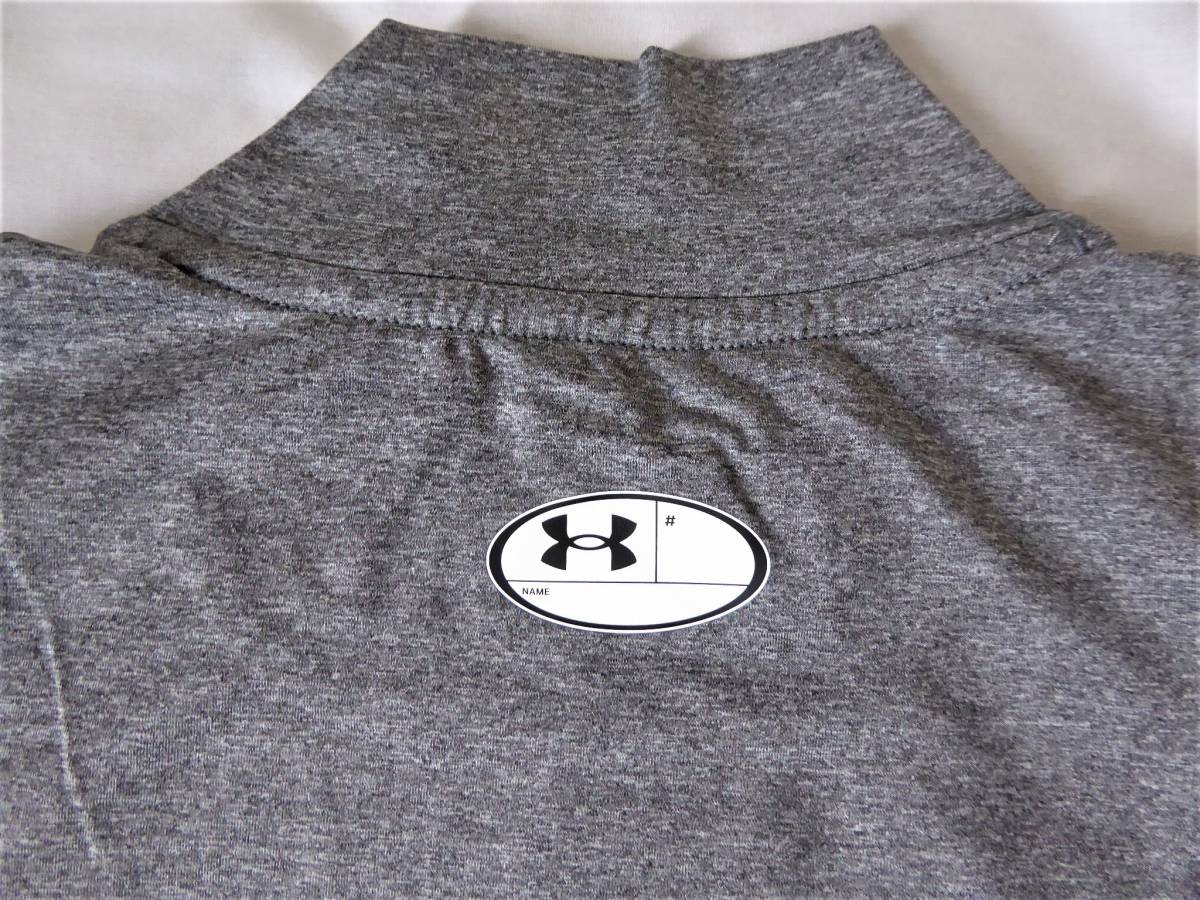 UNDER ARMOUR アンダーアーマー HEATGEAR ハイネック半袖コンプレッションシャツ　XXL　灰_画像4