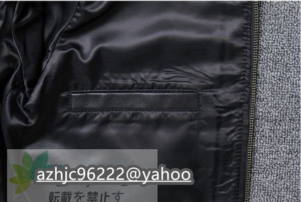 新品★シープスキン TYPE MA-1 フライトジャケット ブラック L(38) サイズ選択可 ボマー ボンバー レザー ラム 羊革_画像6