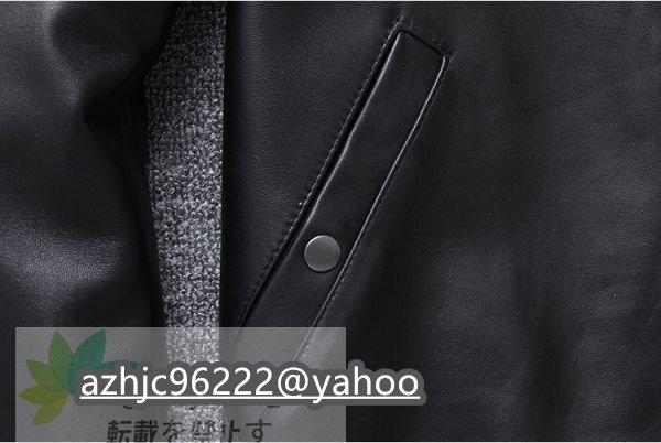 新品★シープスキン TYPE MA-1 フライトジャケット ブラック L(38) サイズ選択可 ボマー ボンバー レザー ラム 羊革_画像9