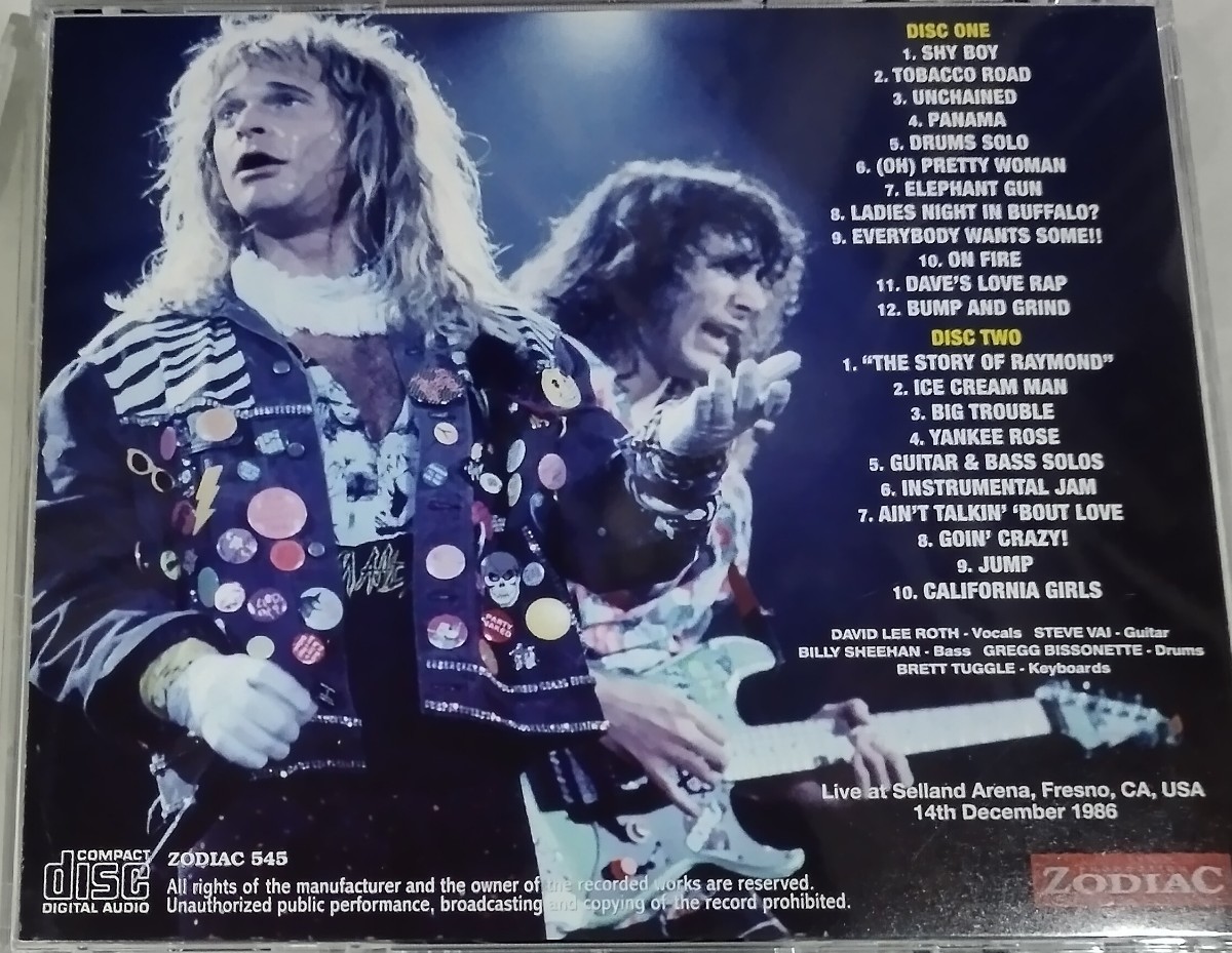 デイヴィッド・リー・ロス 1986年 特典付 Live At Fresno David Lee Roth Van Halen_画像2