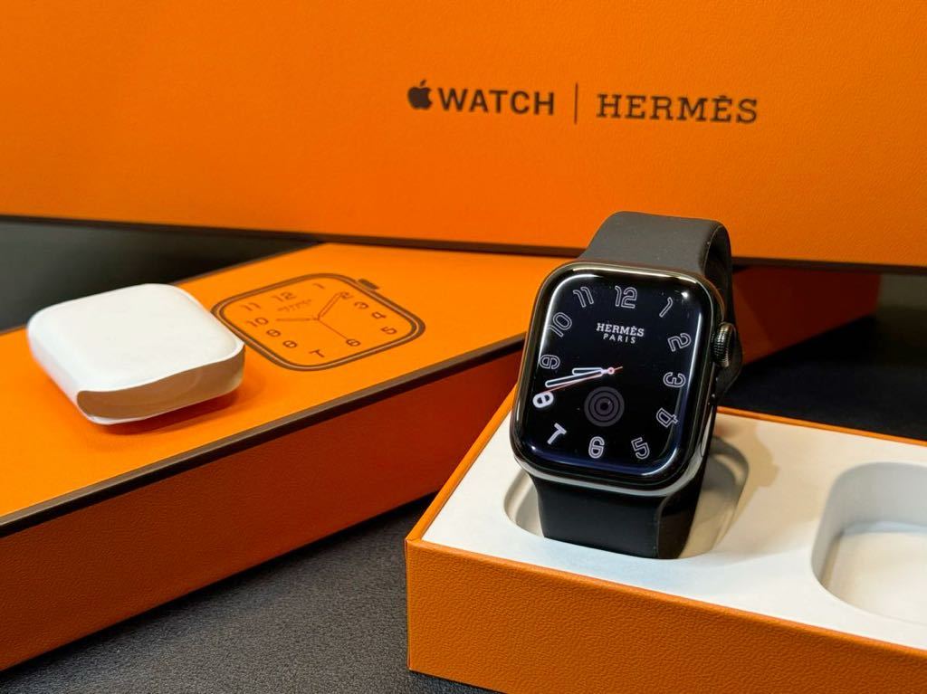 ★即決 美品 バッテリー100% Apple Watch series8 HERMES 黒 41mm アップルウォッチ エルメス Cellular ブラックステンレス シリーズ8 411_画像1