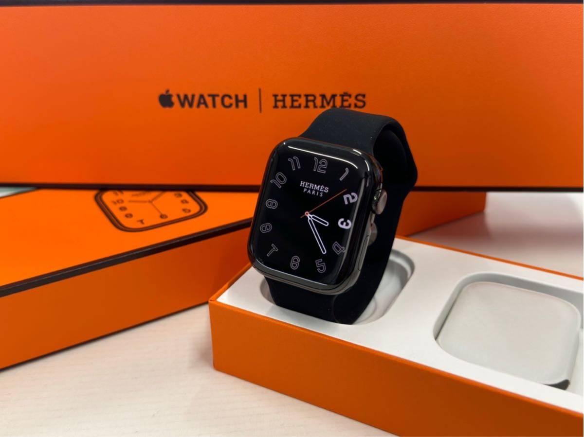 ☆即決 美品 バッテリー100% Apple Watch series8 HERMES 45mm アップルウォッチ エルメス Cellular 黒 ブラックステンレス シリーズ8 356_画像1