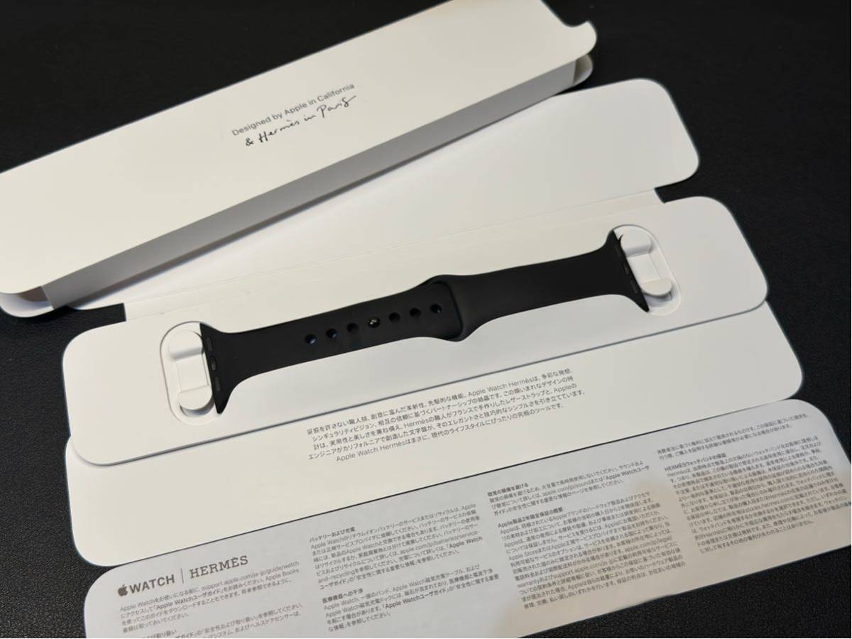 ☆即決 Apple Watch HERMES 黒 エルメス 限定 ブラックスポーツバンド 41mm 40mm 38mm 正規品 純正 アップルウォッチ 希少 366_画像1