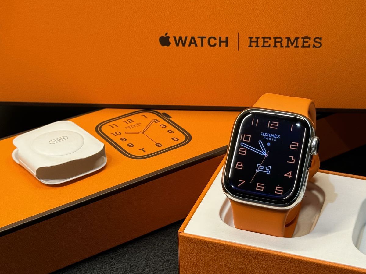 ☆即決 Apple Watch series7 HERMES 41mm アップルウォッチ エルメス GPS+Cellular シルバーステンレス 心電図 シリーズ7 384
