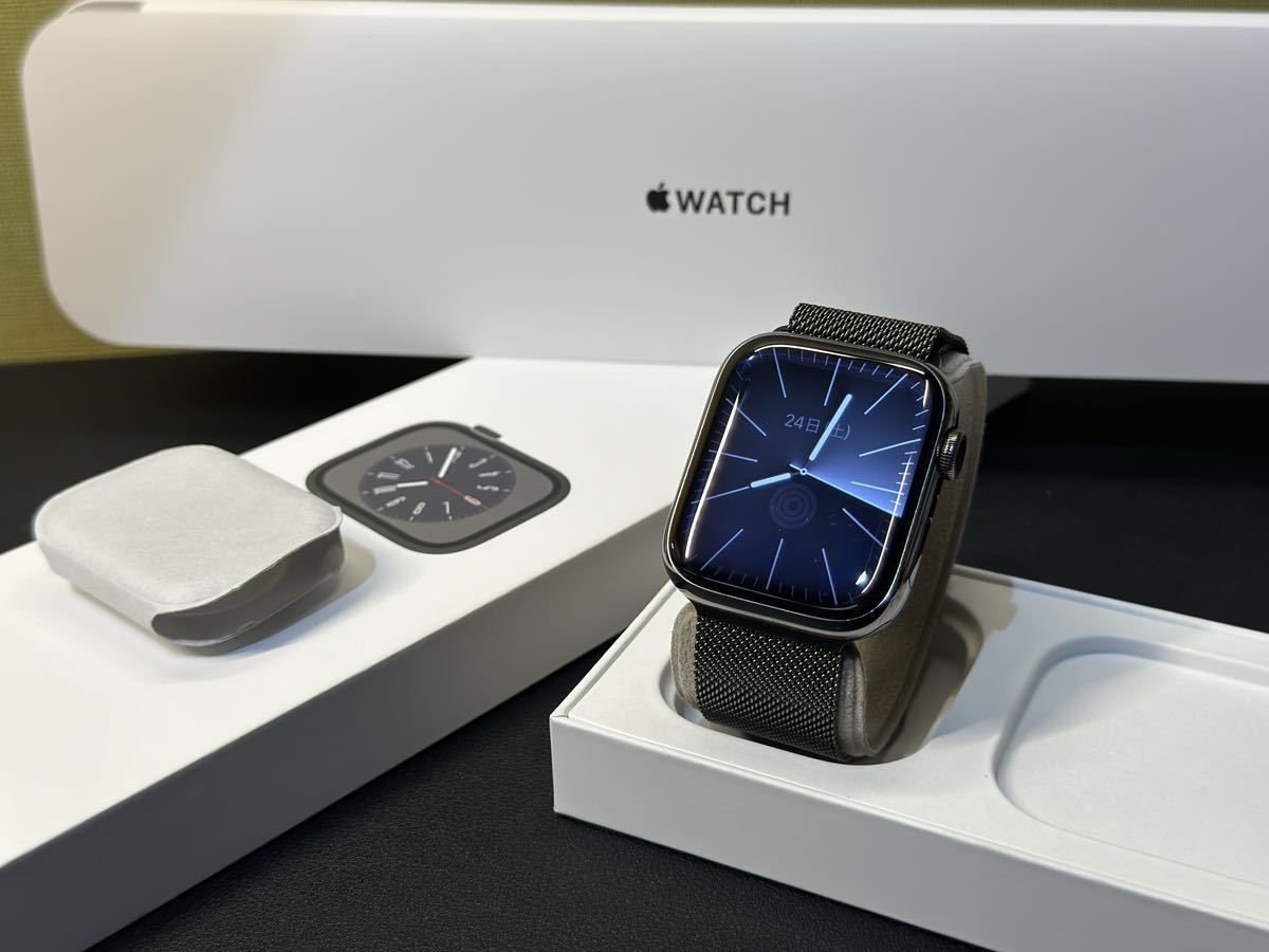 ☆即決 美品 バッテリー99％ Series8 Apple Watch 45mm グラファイトステンレス アップルウォッチ ミラネーゼループ シリーズ8 376_画像1