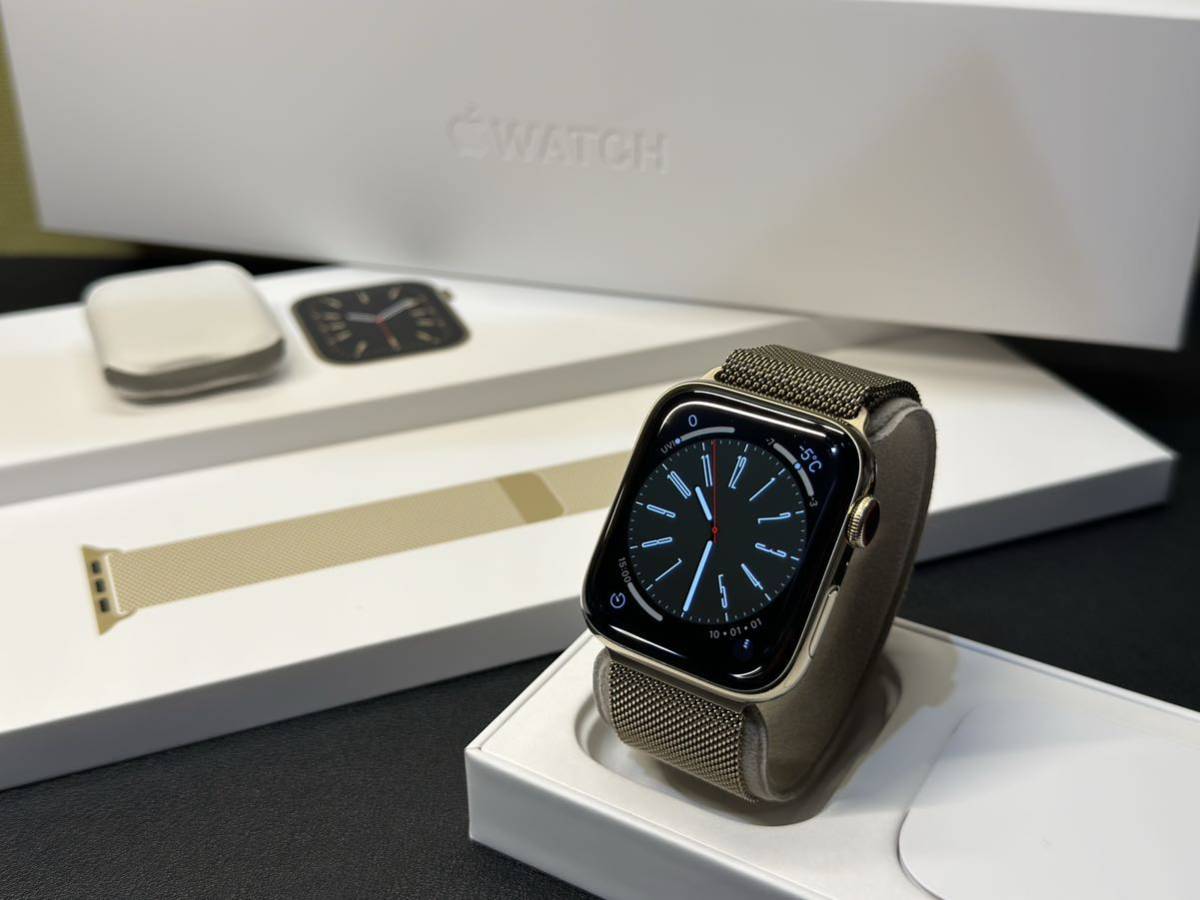 ☆即決 美品 Apple watch Series6 44mm ゴールドステンレス GPS+Cellular ミラネーゼループ アップルウォッチ  シリーズ392