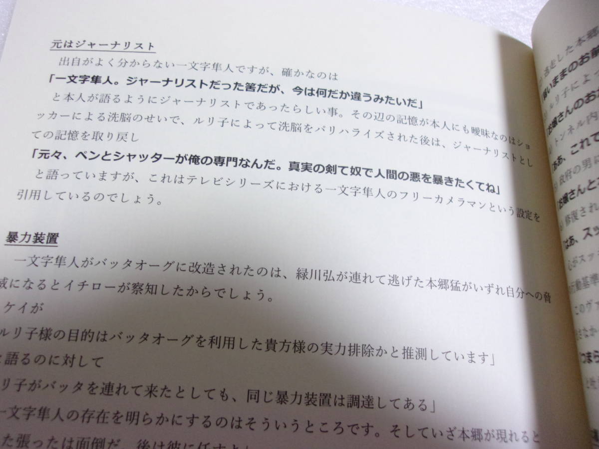 参考資料 シン・仮面ライダー 人物録 同人誌 / 本郷猛 緑川ルリ子 一文字隼人 政府の男 情報機関の男 サソリオーグ ハチオーグ 他　_画像10