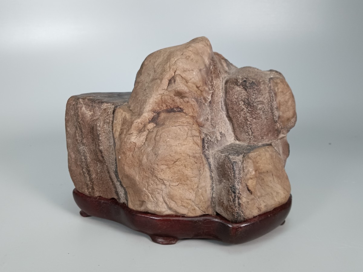 E0975 appreciation stone tray stone bonsai suiseki st pedestal attaching height approximately 15cm width approximately 20cm -ply 3645