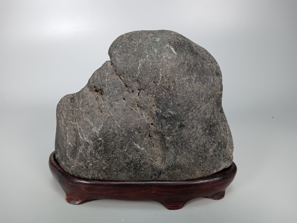 E0977 suiseki st appreciation stone tray stone bonsai nature stone height approximately 14cm width 16cm -ply 1613g