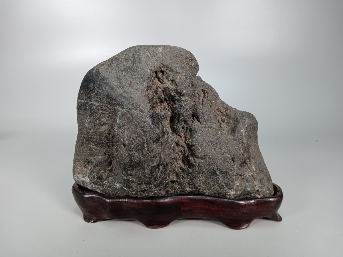 E0977 suiseki st appreciation stone tray stone bonsai nature stone height approximately 14cm width 16cm -ply 1613g