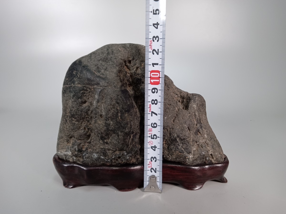 E0977 suiseki st appreciation stone tray stone bonsai nature stone height approximately 14cm width 16cm -ply 1613g