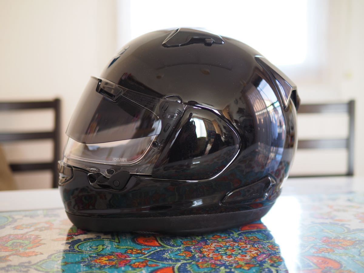 美品 Arai アライ ヘルメット ASTRAL-X GLASS BLACK グラスブラック Mサイズ（57・58CM） 曇り止め付き（ピンロック）_画像2