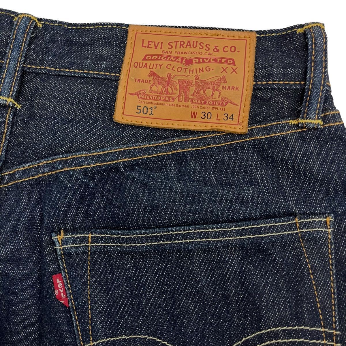 Levi’s 501 /リーバイス メンズ デニムパンツ ストレートジーンズ ボタンフライ インディゴ W30 O-2045_画像6