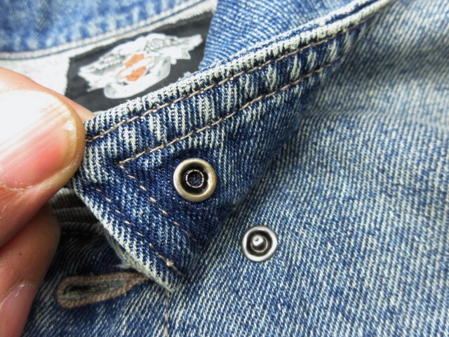 L Harley Davidson [VintageDenimVest] винтажная обработка Denim лучший Rider's лучший Biker 