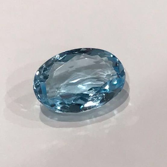 大粒です！7.01ct ！ 【Blue Topaz】ソーティング付き ブルートパーズ オーバルカット_画像2