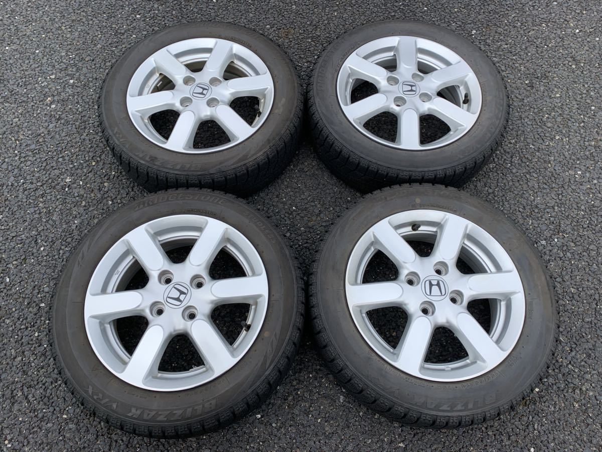 【格安売切】ホンダ純正アルミ☆ENKEI☆N-ONE等☆14インチ☆4.5J☆off+40☆PCD100☆4H&BRIDGESTONE BLIZZAK VRX☆155/65R14☆2018年製造_画像1