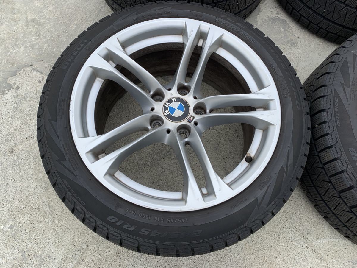 【希少売切】BMW純正AW☆5シリーズ等☆18インチ☆8J/9J☆off+30/+44☆PCD120☆5H&PIRELLI ICE ASIMMETRICO☆245/45R18☆2018年製造の画像6