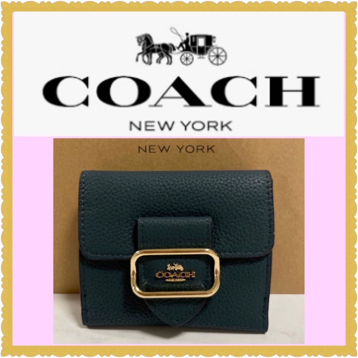 新品未使用】 coachコーチ モーガン グリーン シグネチャー