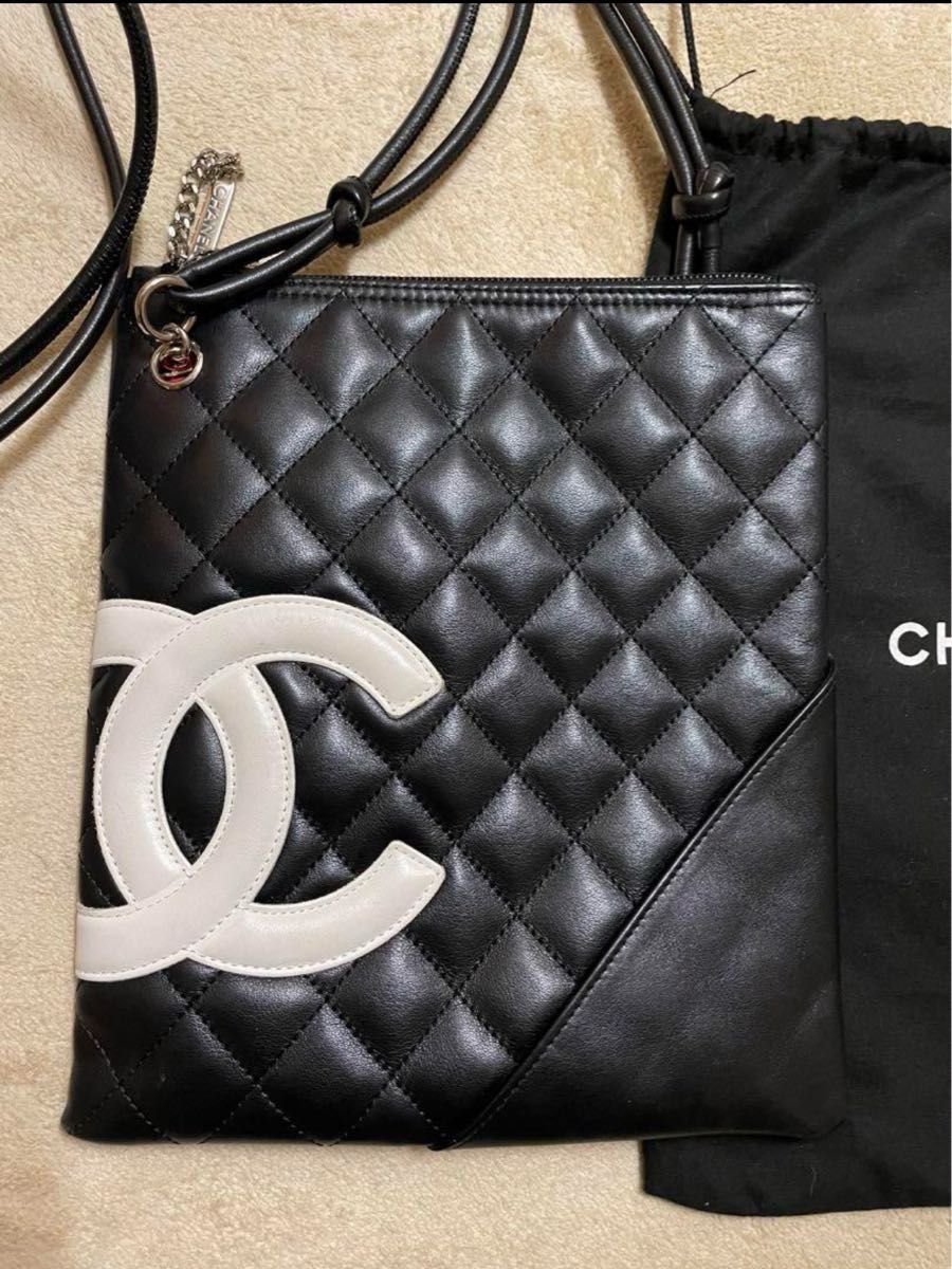 美品！シャネル　カンボンライン　ショルダーバッグ　ブラウン　ココマーク CHANEL 