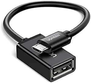 UGREEN OTGケーブル USBホスト変換アダプタ micro USB オス-USB A メス 12cm ブラック_画像1