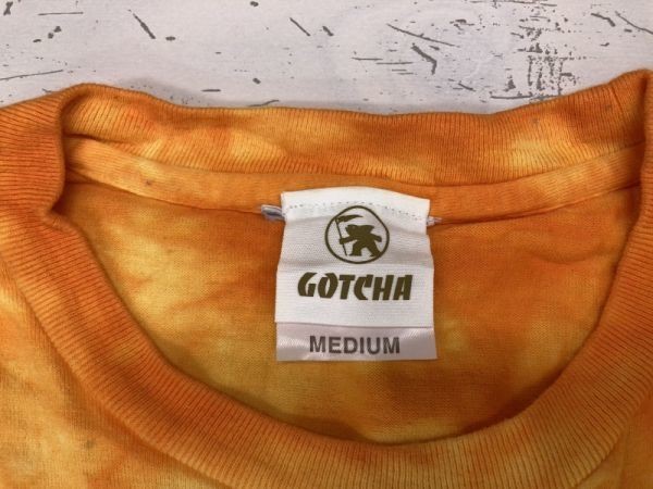 ガッチャ GOTCHA サーフ タイダイ 絞り染め 半袖Tシャツ カットソー メンズ M オレンジ_画像2
