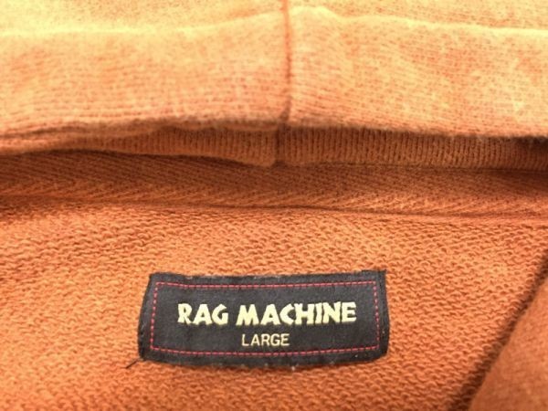 ラグマシーン RAG MACHINE Right-on ライトオン ストリート 無地 長袖スウェットパーカー カットソー メンズ コットン100% L テラコッタ_画像3