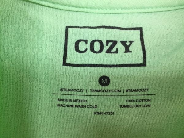 TEAM COZY チームコージー ストリート 半袖Tシャツ メンズ ロゴプリント バックプリント有 M ミントグリーン_画像2