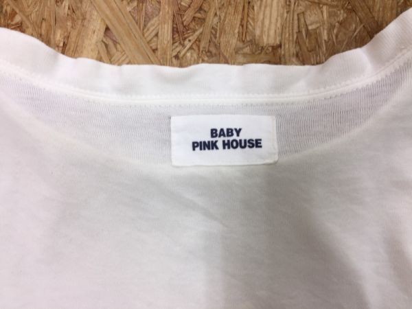 BABY PINK HOUSE ピンクハウス 日本製 Karl helmut レトロ古着 半袖Tシャツ キッズ キャラクタープリント 白_画像2