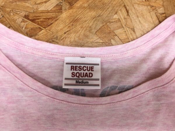 RESCUE SQUAD レスキュースクワッド 半袖Tシャツ レディース 霜降り カットソー バックプリント有 M ピンク_画像2