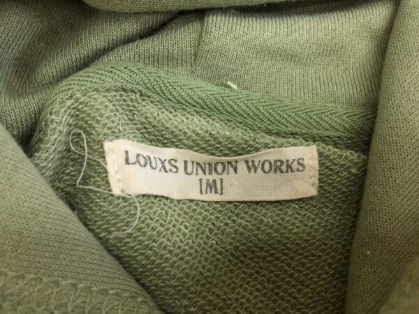 LOUXS UNION WORKS ルークスユニオンワークス プルオーバー長袖スウェットパーカー メンズ ニット切替 ポリエステル100% M 緑_画像2