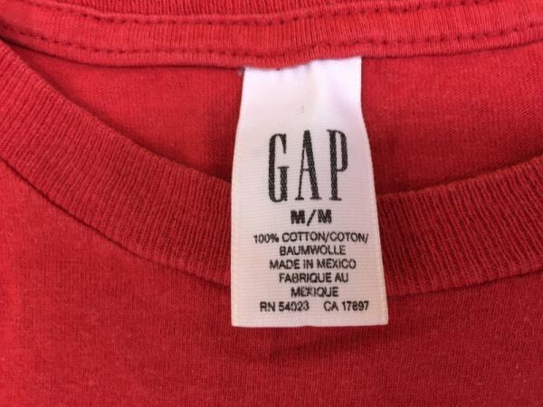 ギャップ GAP アメカジ 半袖Tシャツ レディース スモールロゴ M 赤_画像2