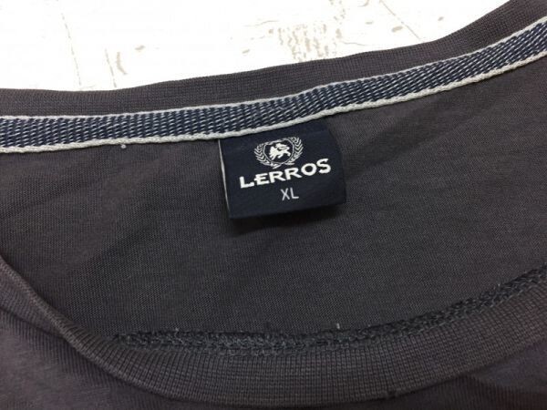 LERROS ロック エンブレム刺繍 やわらか 無地 半袖Tシャツ メンズ コットン100% XL チャコールグレー_画像2