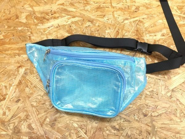 BROWNY brownie clear blue skeleton mesh PVC belt bag bag sporty lady's .. feeling blue 