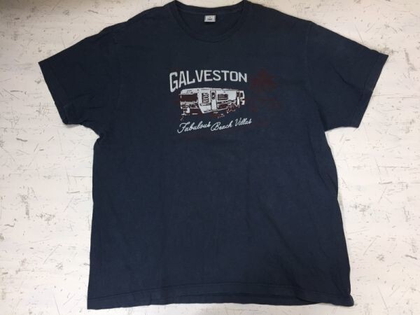 オールドネイビー Old Navy アメカジ ガルベストン Galveston 半袖Tシャツ メンズ オーバーサイズ XL 紺 エル・ファニングの画像1