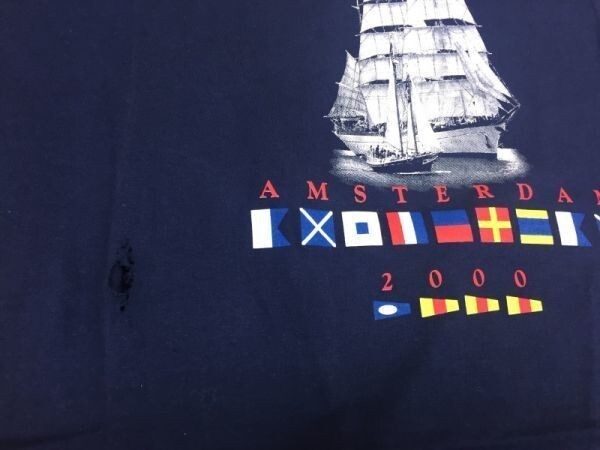 Kemme EDAM HOLLAND AMSTERDAM 2000 アムステルダムオランド スーベニア 旅行 お土産 半袖Tシャツ メンズ M 紺_画像3