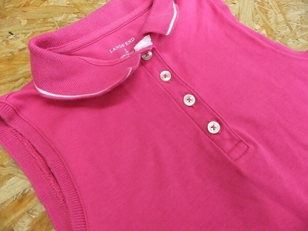 LAND\'S END Ran z end женский хлопок 100% безрукавка рубашка-поло розовый размер S
