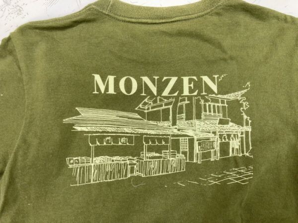 門前町 MONZEN スーベニア お土産 ご当地 寺社仏閣 ジャパンカルチャー 半袖Tシャツ カットソー メンズ バックプリント有 S_画像3