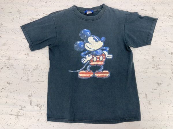 ミッキーマウス MICKEY MOUSE 90s アメカジ キャラクター USA製 半袖Tシャツ カットソー メンズ M 黒_画像1