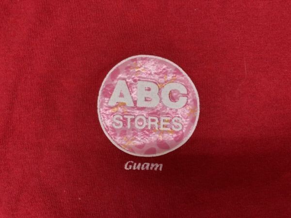 ABCストア Guam グアム USA SPORTS WEAR サーフ アメカジ お土産 ご当地 スーベニア 半袖Tシャツ カットソー レディース L 赤_画像3