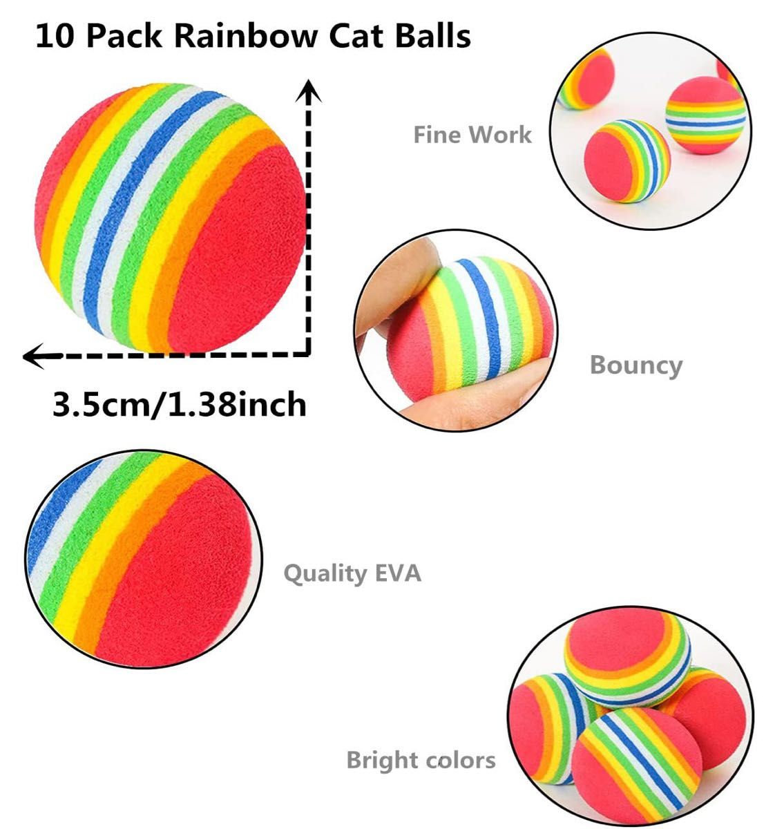 猫用ボール10個 猫のおもちゃ カラフル ボール 噛むおもちゃ ペットおもちゃ ペット用品 猫犬用 おもちゃ