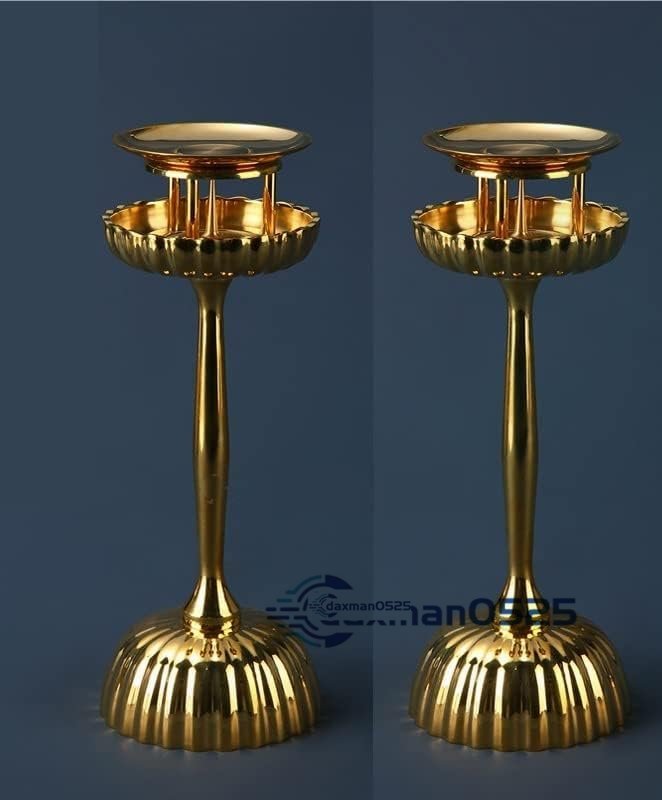Bibian 比比昂- 密教法具寺院用仏具前具一面器菊壇灯一対真鍮製 Bibian 比比昂- 密教法具寺院用仏具前具一面器菊壇灯一対真鍮製